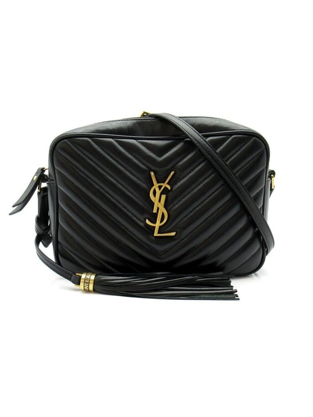 Saint Laurent Roux Shoulder Bag Calfskin Black